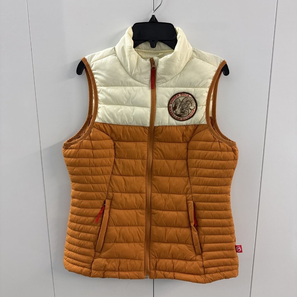Magellan X Shiner Bock Puffer Vest Women’s‎ S Outdoors Packable Texas Beer
